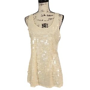 MOVING SALE! Jennifer Lopez ivory tank top L